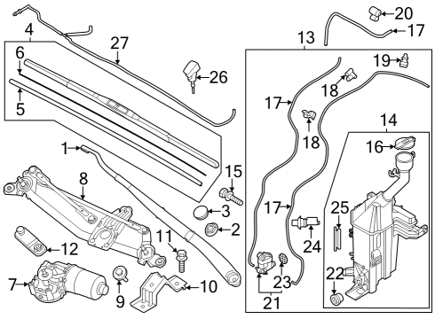 WIPER BRKT-COWL,FRT Diagram for 98150AT000
