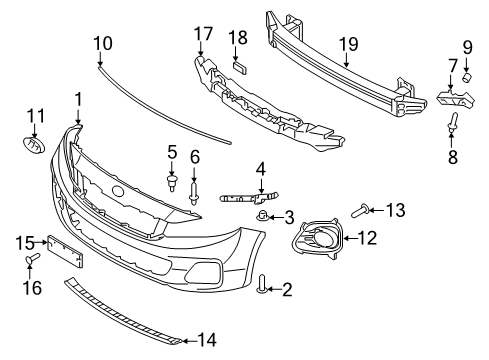 Bracket-Front Bumper Upper Diagram for 86518B0000