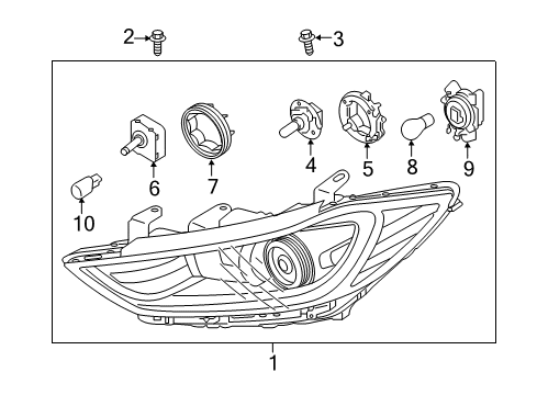 Cap-HEADLAMP Dust Diagram for 92140F2000