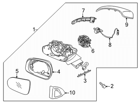 MIRROR ASSY-OUTSIDE Diagram for 87610R5081
