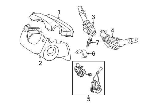Wiper & Washer Switch Assembly Diagram for 934201U000CA