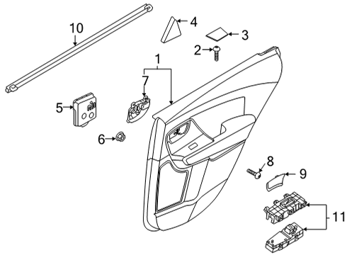 PANEL ASSY-REAR DOOR Diagram for 83306Q4060EE0