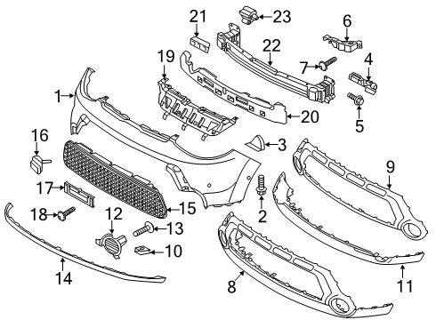 Cover Assembly-Front Bumper Diagram for B2F30AB130