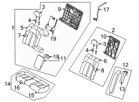 HEADREST ASSY-REAR S Diagram for 89700L3020C23