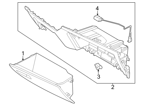 BEZEL-GLOVE BOX STRI Diagram for 84763DW000WK
