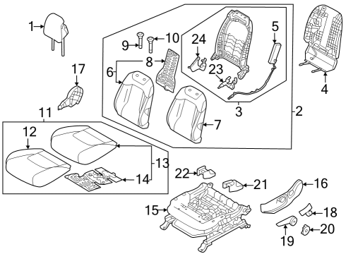 Front Cushion Covering Assembly Diagram for 88160P1010FG6