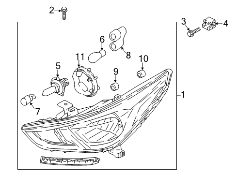 Bulb-Halogen Diagram for 1864761566L