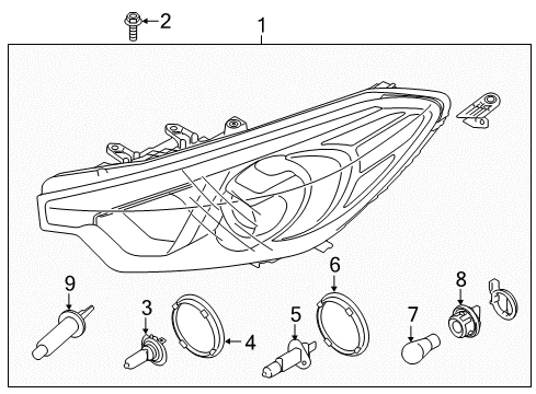 Lamp Assembly-Head,Rh Diagram for 92102B0700
