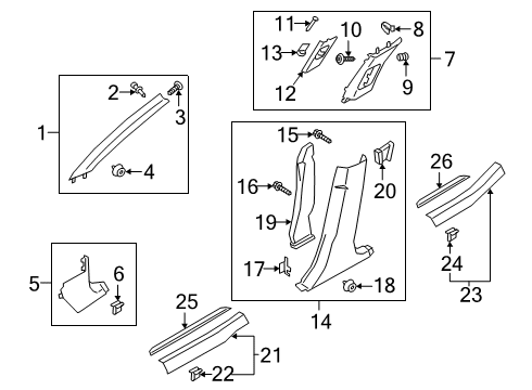 TRIM ASSY-FR PILLAR Diagram for 85820J6100BGA
