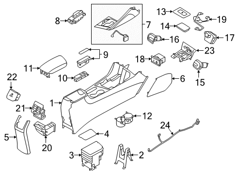 COVER ASSY-CONSOLE U Diagram for 84650G5AE0CO6