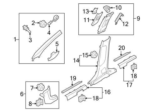 TRIM ASSY-CTR PILLAR Diagram for 85835CH200WK