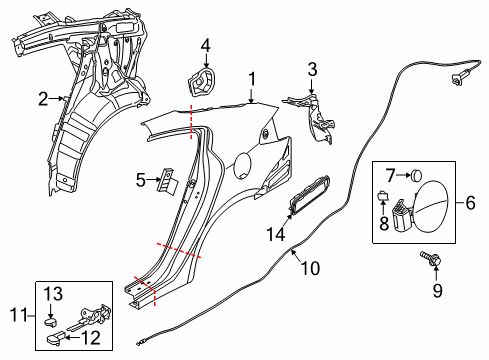 Panel Assembly-Quarter Outer Diagram for 71503B0C00