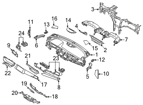 PANEL ASSY-CRASH PAD Diagram for 84730Q4000WK