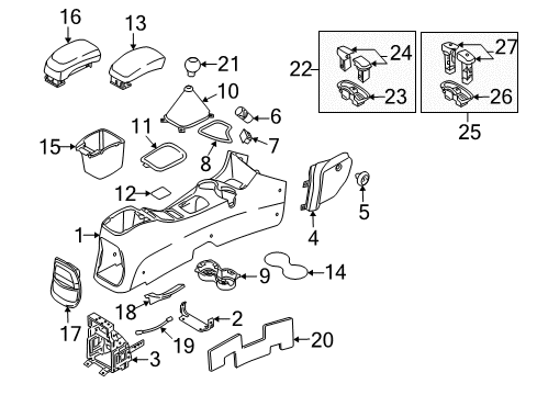 Bracket-Console Center Diagram for 846171F000WK