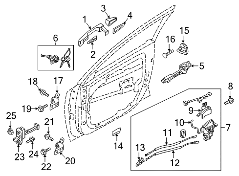Front Door Latch Assembly Diagram for 81310G5530