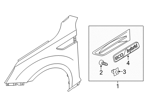 GARNISH Assembly-Fender Diagram for 877724U500