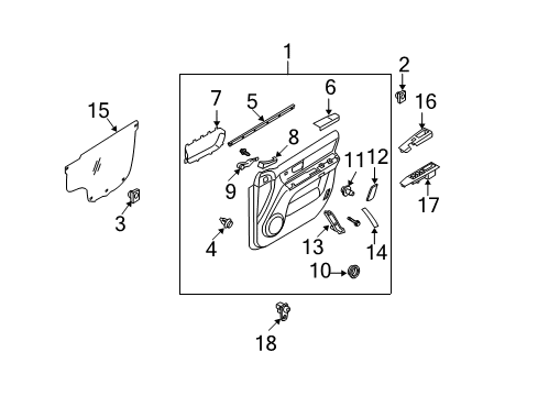 Front Door Armrest Cover Assembly Diagram for 827103E000CQ