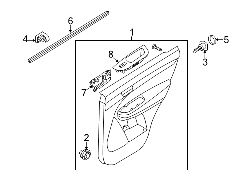Rear Door Trim Panel Complete Diagram for 833021U501AM2DS