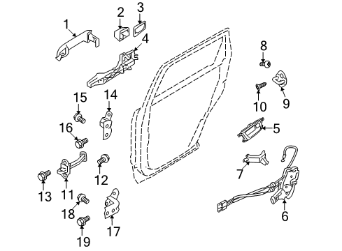 Front Door Outside Handle Cover Diagram for 826622J000