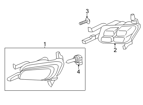 Front Fog Lamp Assembly Left Hand Diagram for 922012T500