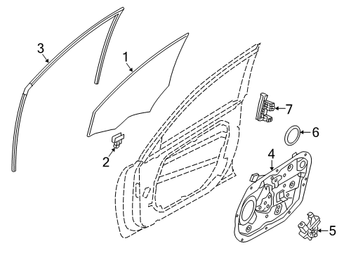 Front Power Window Motor Assembly Diagram for 82450F6600