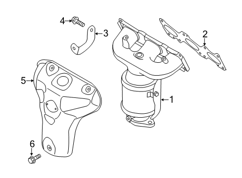 Exhaust Manifold Catalytic Assembly Diagram for 285103L180