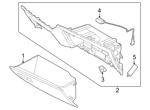 BEZEL-GLOVE BOX STRI Diagram for 84764P1000WK