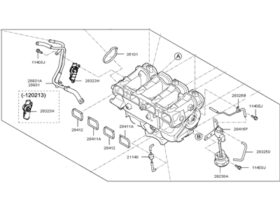 Kia 283102G090 Manifold Assembly-Intake