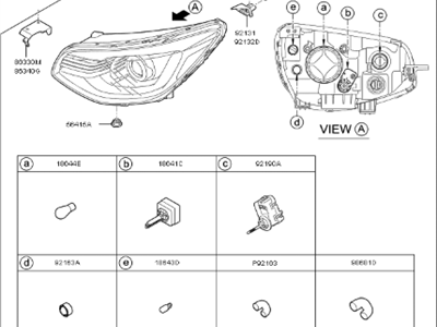 Kia Headlight - 92102B2270