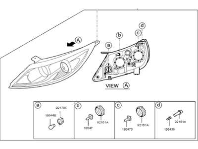 2010 Kia Sportage Headlight - 921013W710