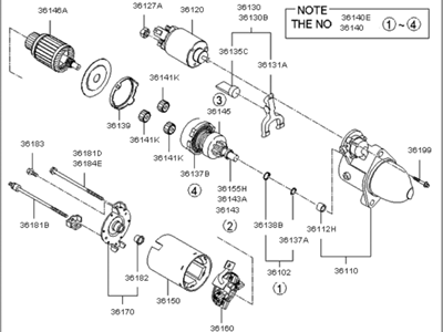 Kia Starter Motor - 361003C151