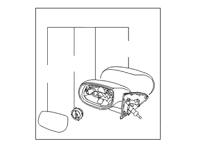 Kia 876061M025 Outside Rear View Mirror Assembly, Right