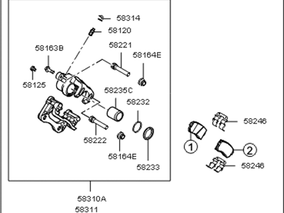 2014 Kia Cadenza Brake Caliper - 582103R700