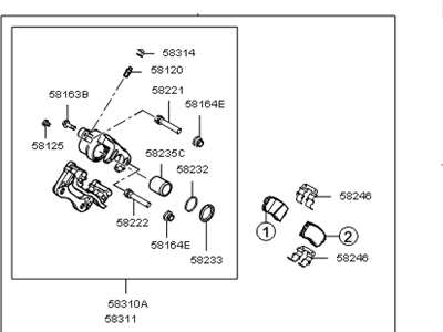 Kia Cadenza Brake Caliper - 582303R600