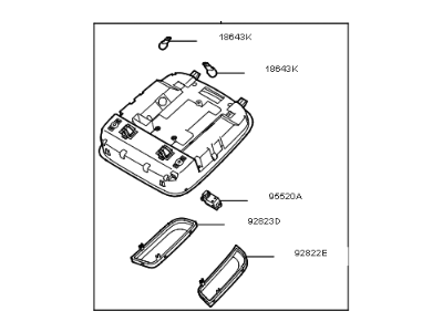 Kia 92800A9000DAA Lamp Assembly-Overhead Console