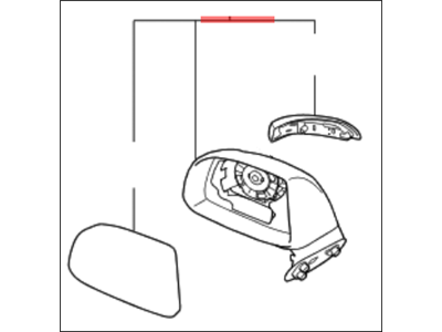 Kia 876201D100CA Outside Rear View Mirror Assembly, Right