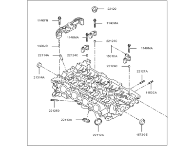 2013 Kia Rio Cylinder Head - 405W42BS00