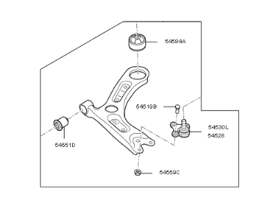 Kia 54501C1000 Arm Complete-Front Lower