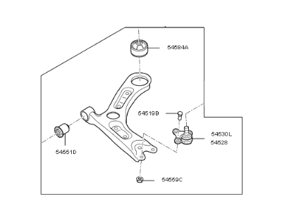 Kia 54500C1000 Arm Complete-Front Lower