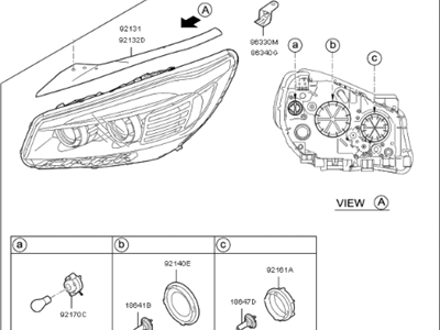 Kia 92101C6010 Driver Side Headlight Assembly