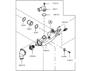 2010 Kia Sedona Thermostat - 256003C100