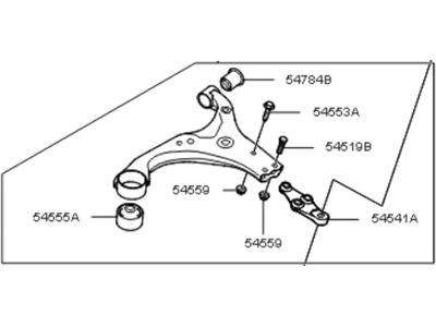 Kia 545002G001 Arm Complete-Front Lower