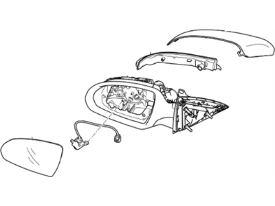 Kia 87610D5030 Outside Rear View Mirror Assembly, Left