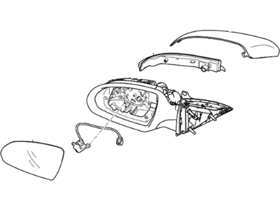 Kia 87610D5050 Outside Rear View Mirror Assembly, Left