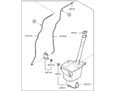 Kia 986102P010 Washer Reservoir & Pump Assembly