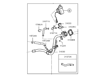 Kia 31030A8810 Filler Neck & Hose A