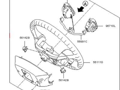 Kia 561002J230AR Steering Wheel Assembly