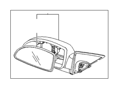 Kia 876203F640 Outside Rear View Mirror Assembly, Right