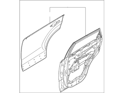 Kia 770041U000 Panel Assembly-Rear Door RH