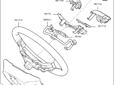 Kia 56100A9280WK Steering Wheel Assembly